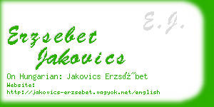 erzsebet jakovics business card